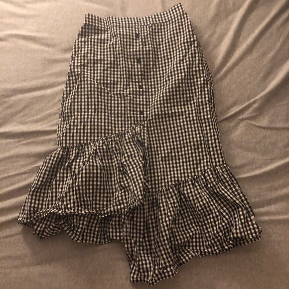 Forever 21 Gingham Ruffle Midi Skirt - Picture 2 of 2